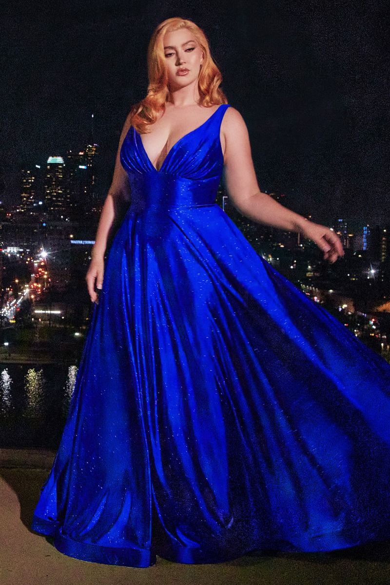 Glitter Satin A-Line Gown Tux-USA Glitter Satin A-Line Gown Tux-USA