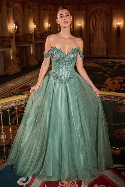 Layered Tulle A-Line Dressoff The Shoulder