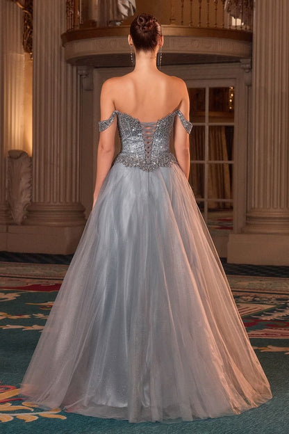 Layered Tulle A-Line Dressoff The Shoulder