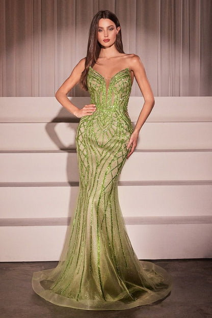 Crystal Strapless Embellished Mermaid Gown