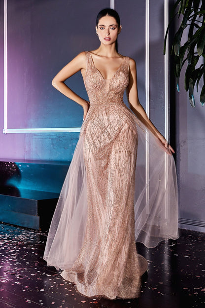 Glitter A-Line Dress & Tulle Overskirt