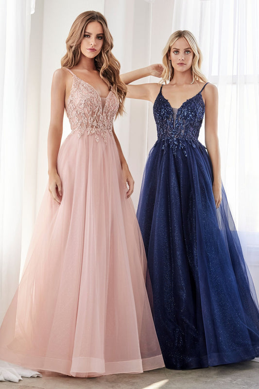 A-Line Layered Tulle Gown