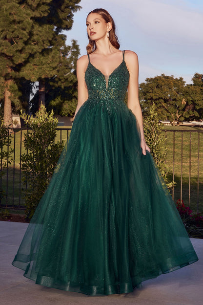 A-Line Layered Tulle Gown