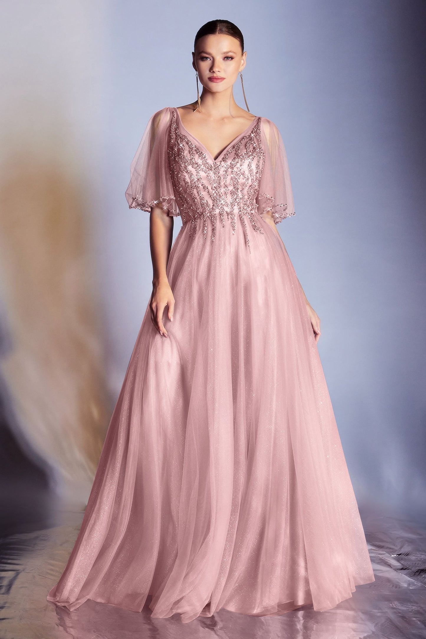 Layered Tulle A-Line Gown