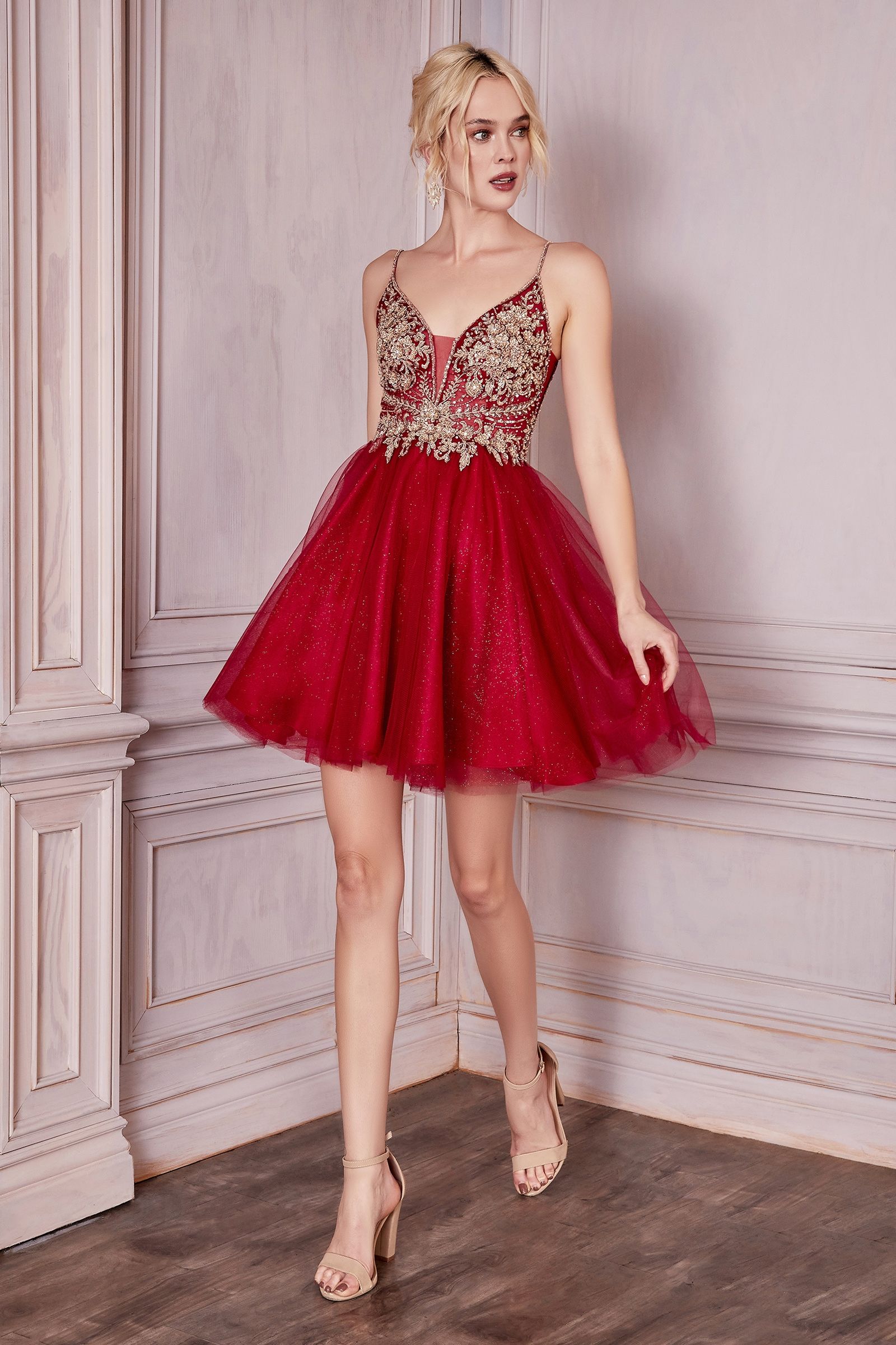 Formal Dress: 3142. Short, Scoop Neck, A-line, Lace-up Back | Alyce Paris