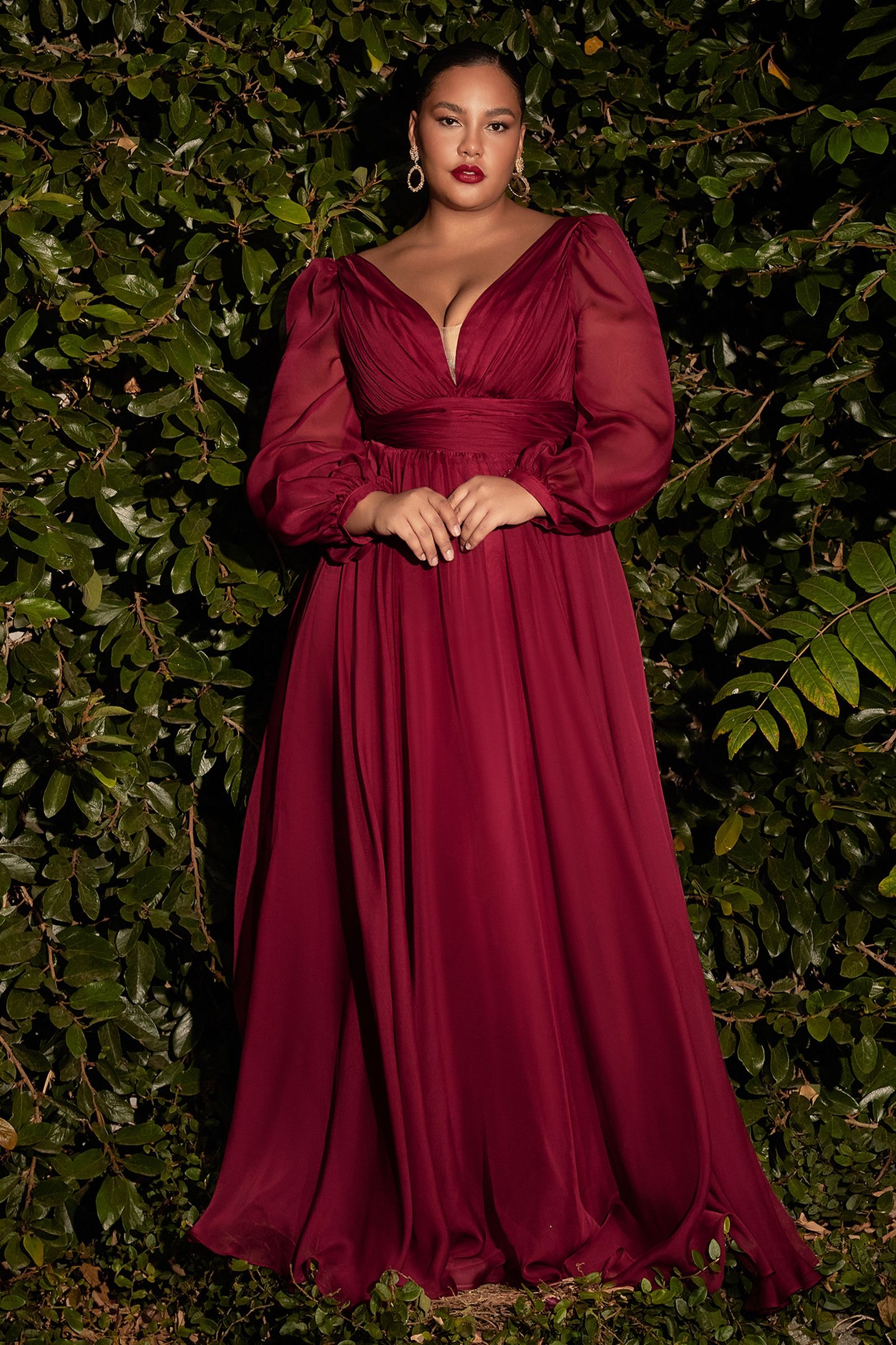 chiffon dress with sleeves Stacees Mother of the Bride or Groom Dress A-line V Neck Full/Long Sleeve Ankle-Length Chiffon Pleated