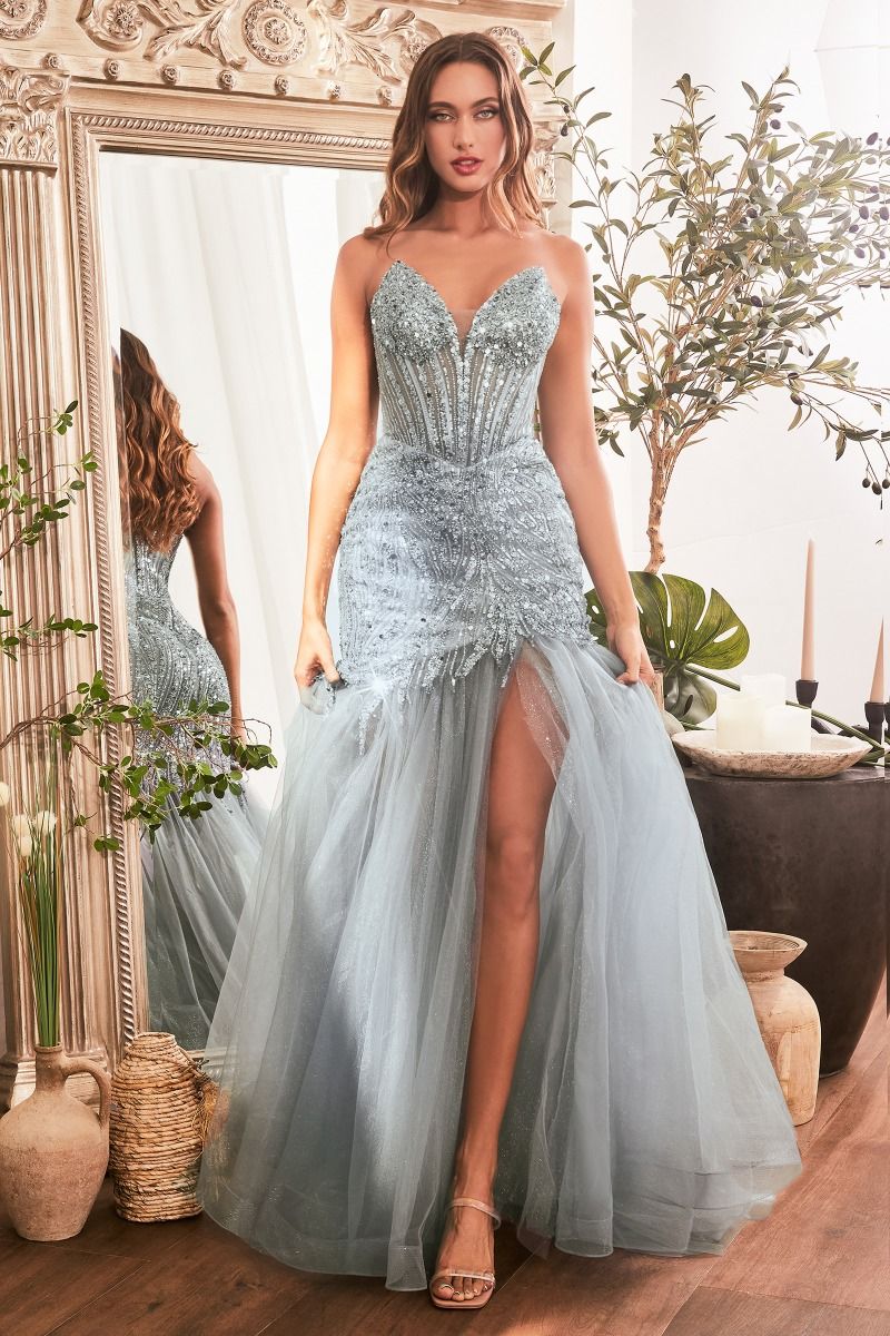 Strapless Beaded Mermaid Dress