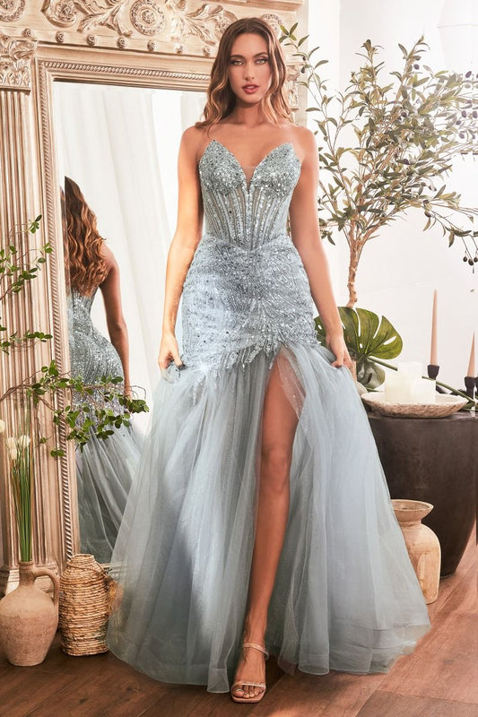 Strapless Beaded Mermaid Dress