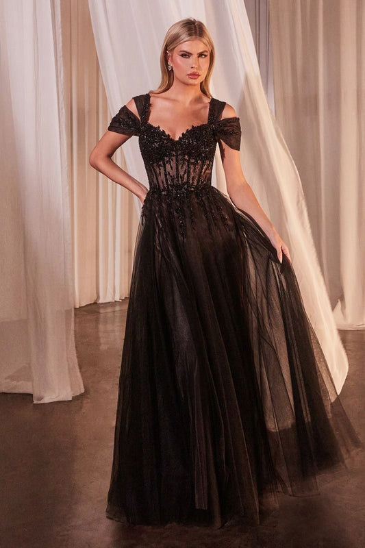 Black Off The Shoulder Ball Gown
