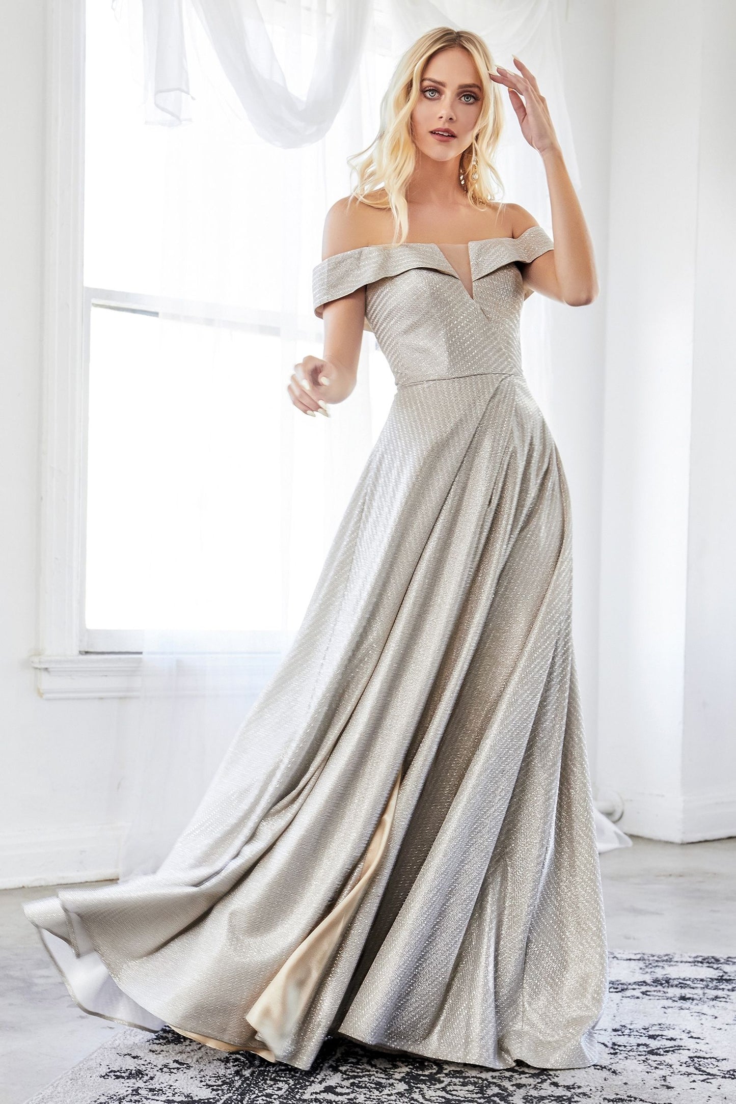 Metallic A-Line Gown