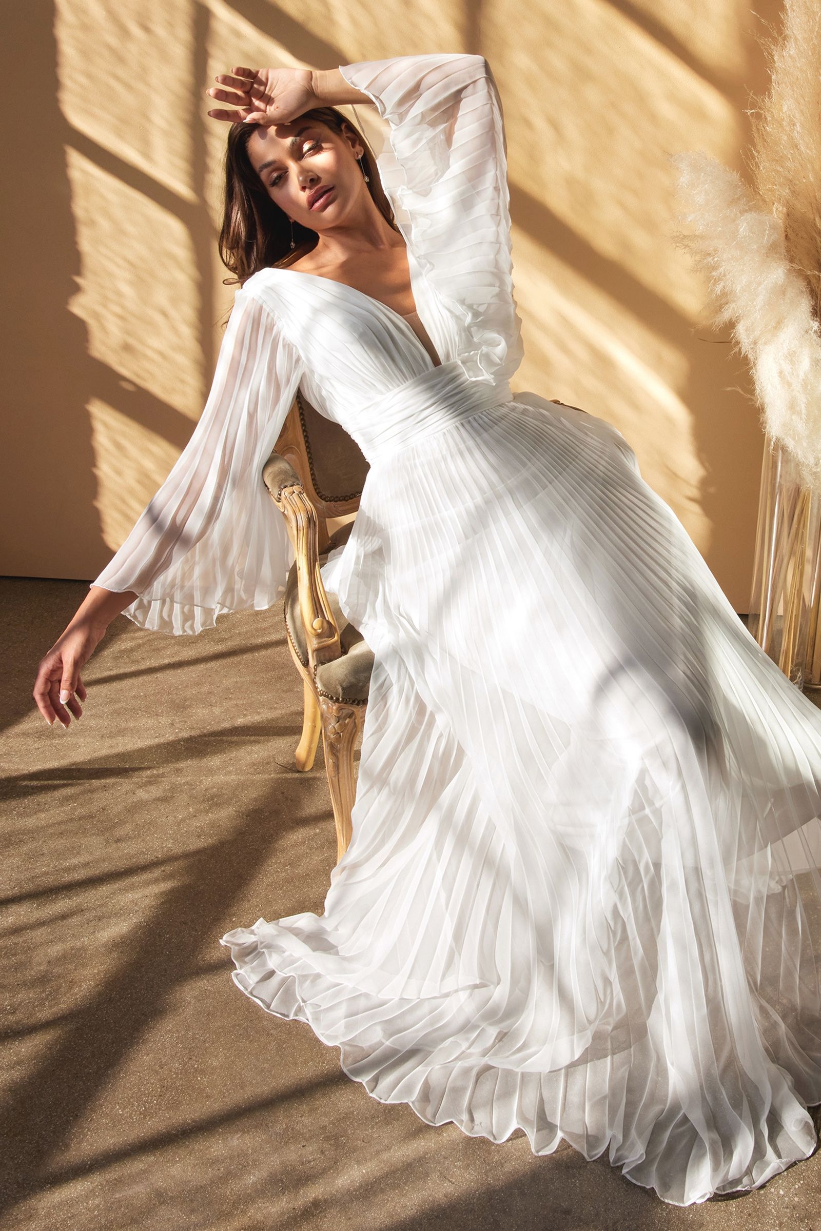 LaDivine CD242W Long Bridal A Line Wedding Dress - OFF White / 10 LaDivine CD242W Long Bridal A Line Wedding Dress - OFF White / 10