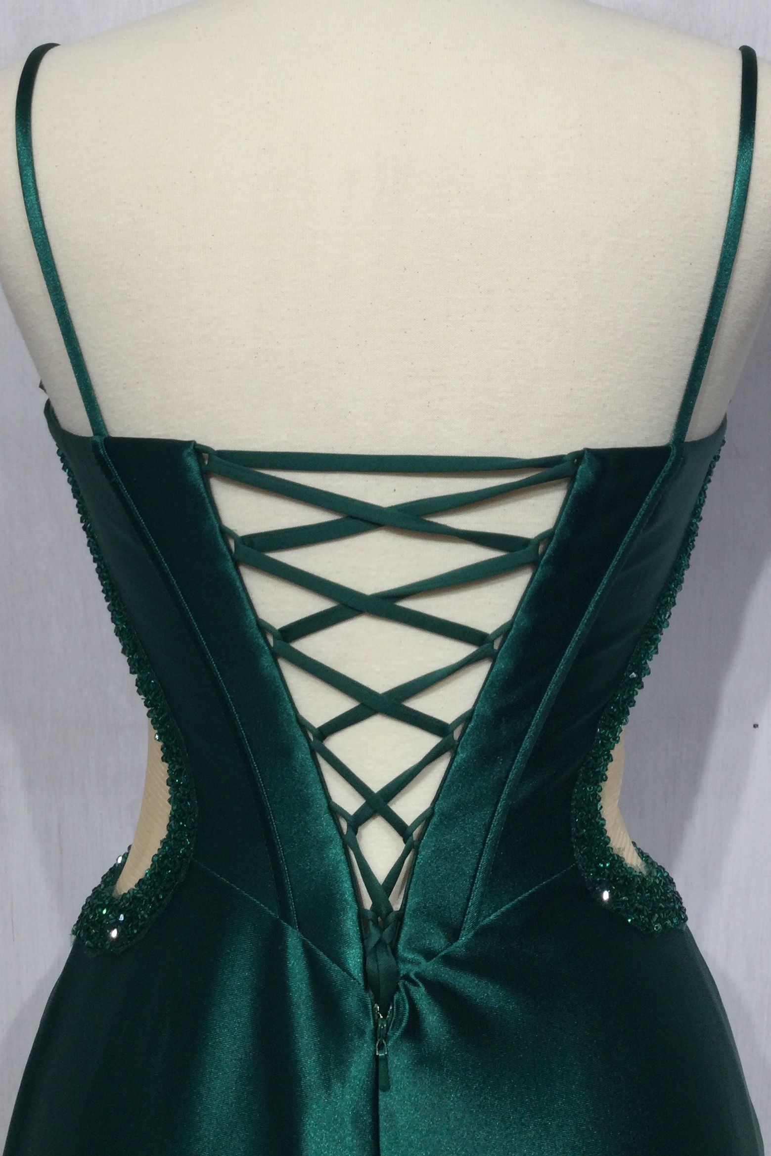 Strapless Satin Corset Prom Gown with Illusion Cutouts Tux-USA Strapless Satin Corset Prom Gown with Illusion Cutouts Tux-USA