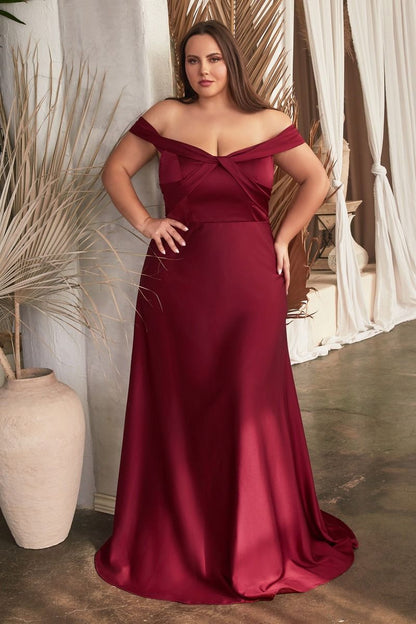 Satin Off The Shoulder Gown