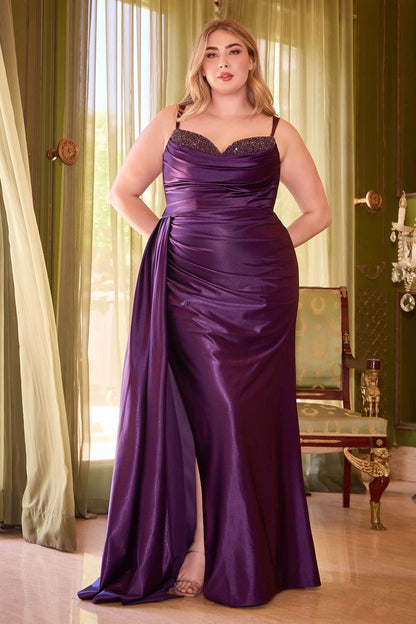 Fitted Stretch Satin Gown