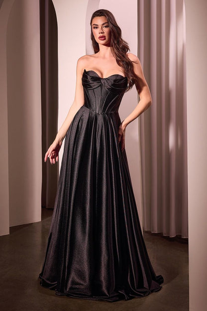 Strapless Satin A-Line Dress