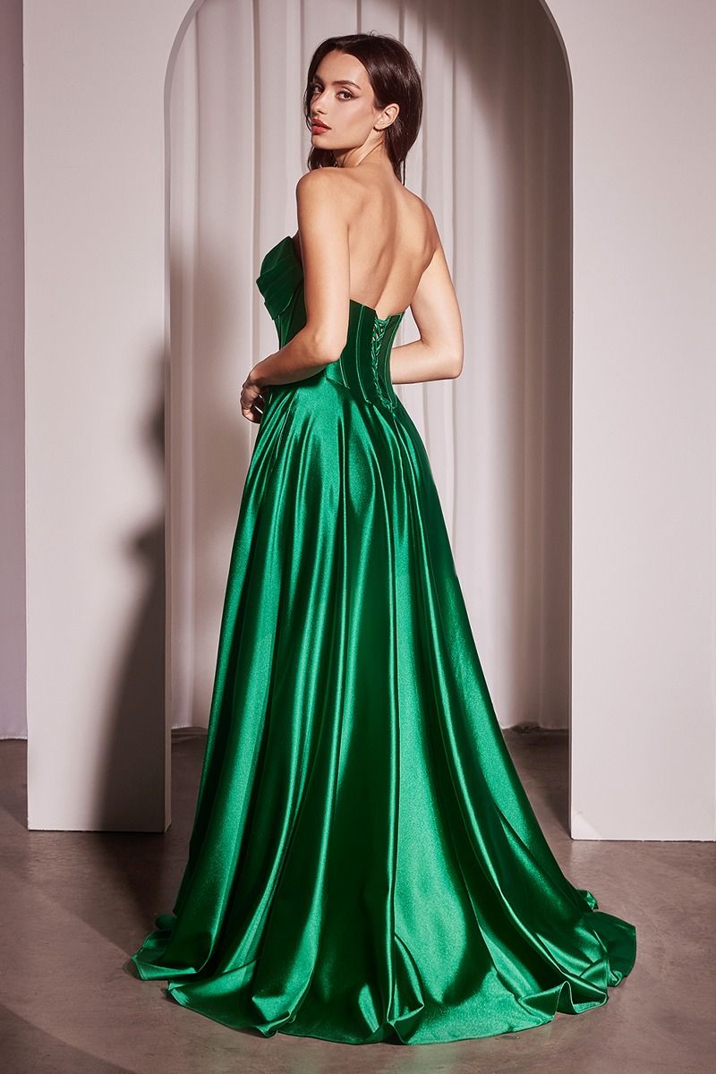 Strapless Satin A-Line Dress