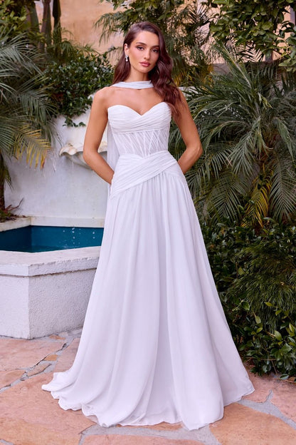 A-line Strapless Wedding Gown