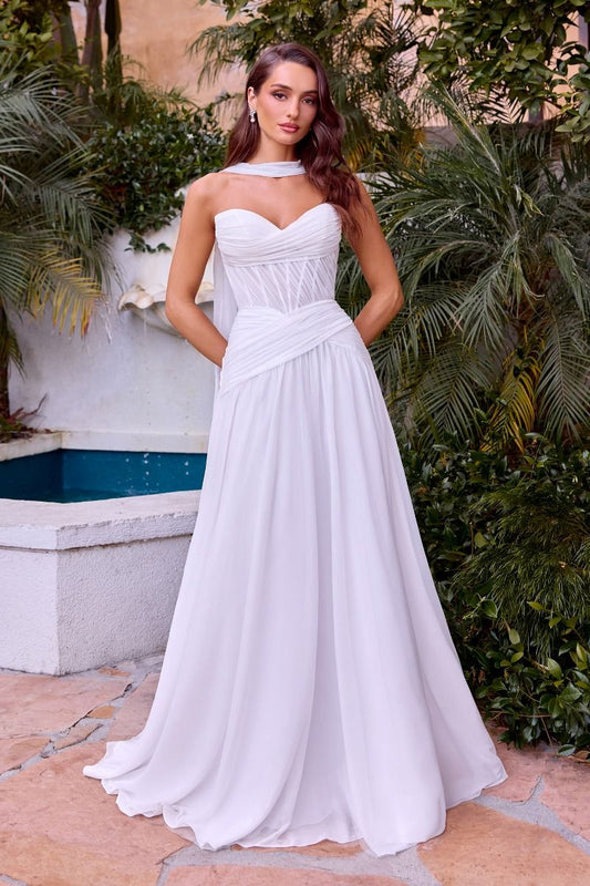 A-line Strapless Wedding Gown
