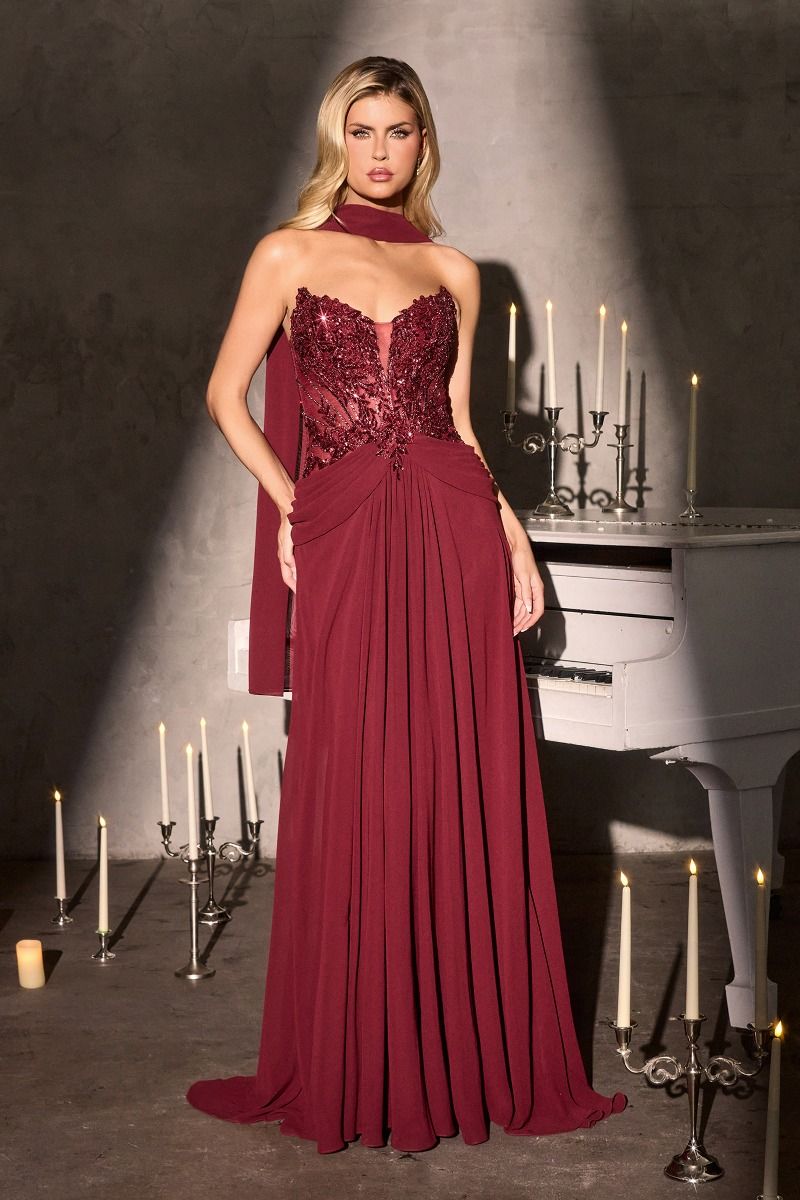 Dress gown a sweetheart illusion neckline paired with a beaded