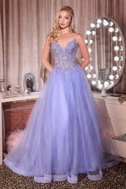 Strapless Layered Tulle A-Line Dress