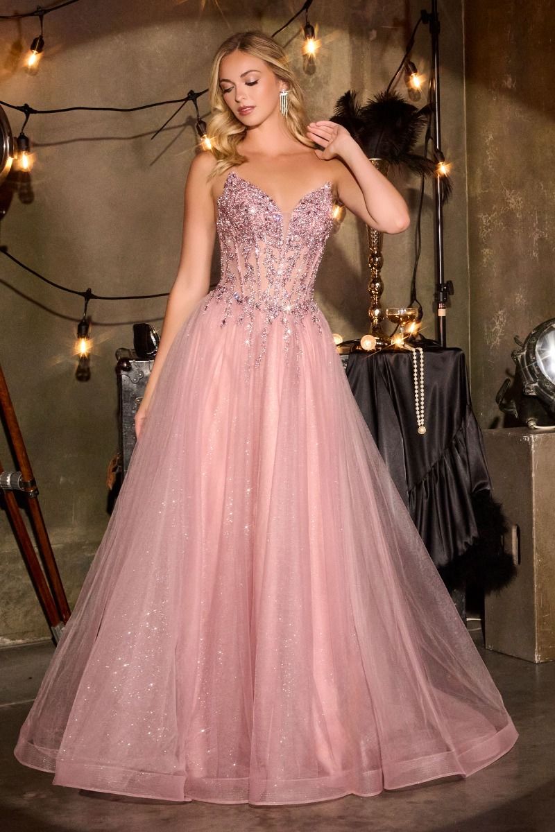 Strapless Layered Tulle A-Line Dress