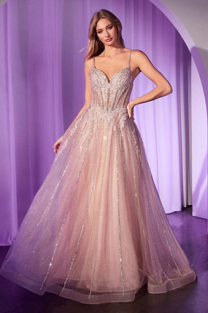 Crystal Embellished A-Line Tulle Dress