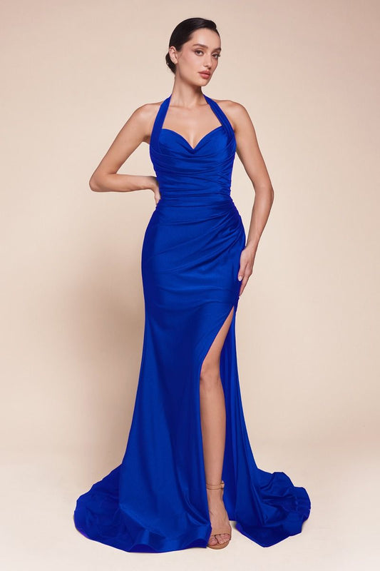 Stetch Satin Halter Fitted Dress 2