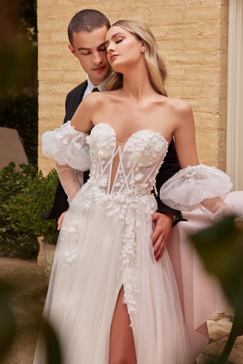 Strapless Ball Gown With Removable Sleeves