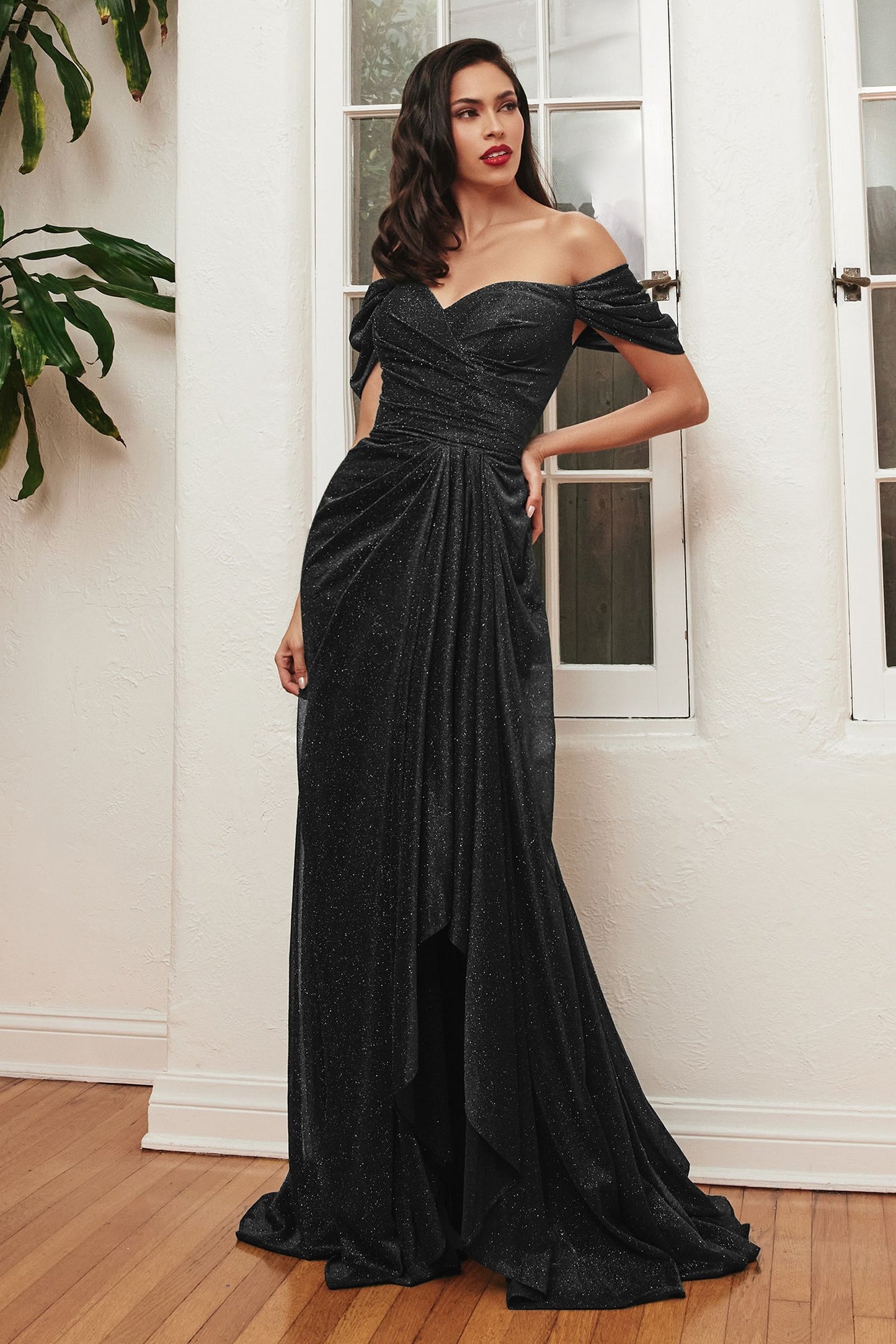 Off The Shoulder Glitter Gown