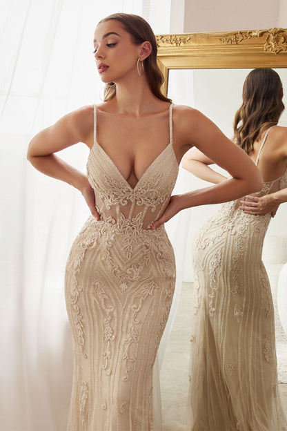 Fitted Beaded Mermiad Gown