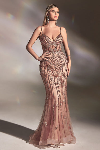 Fitted Beaded Mermiad Gown