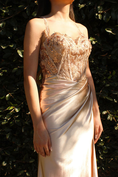 Satin Embellished Lace Dress