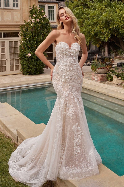Lace Mermaid Bridal Gown With Removable Sleeves