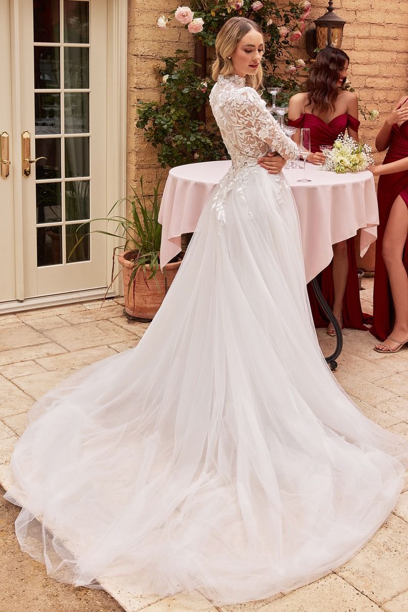Long Sleeve Lace Wedding Ball Gown