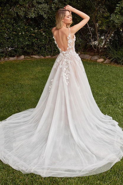 A-Line Wedding Gown With Removable Sleeves Tux-USA A-Line Wedding Gown With Removable Sleeves Tux-USA