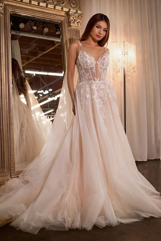 Layered Tulle & Lace Bridal Ball Gown