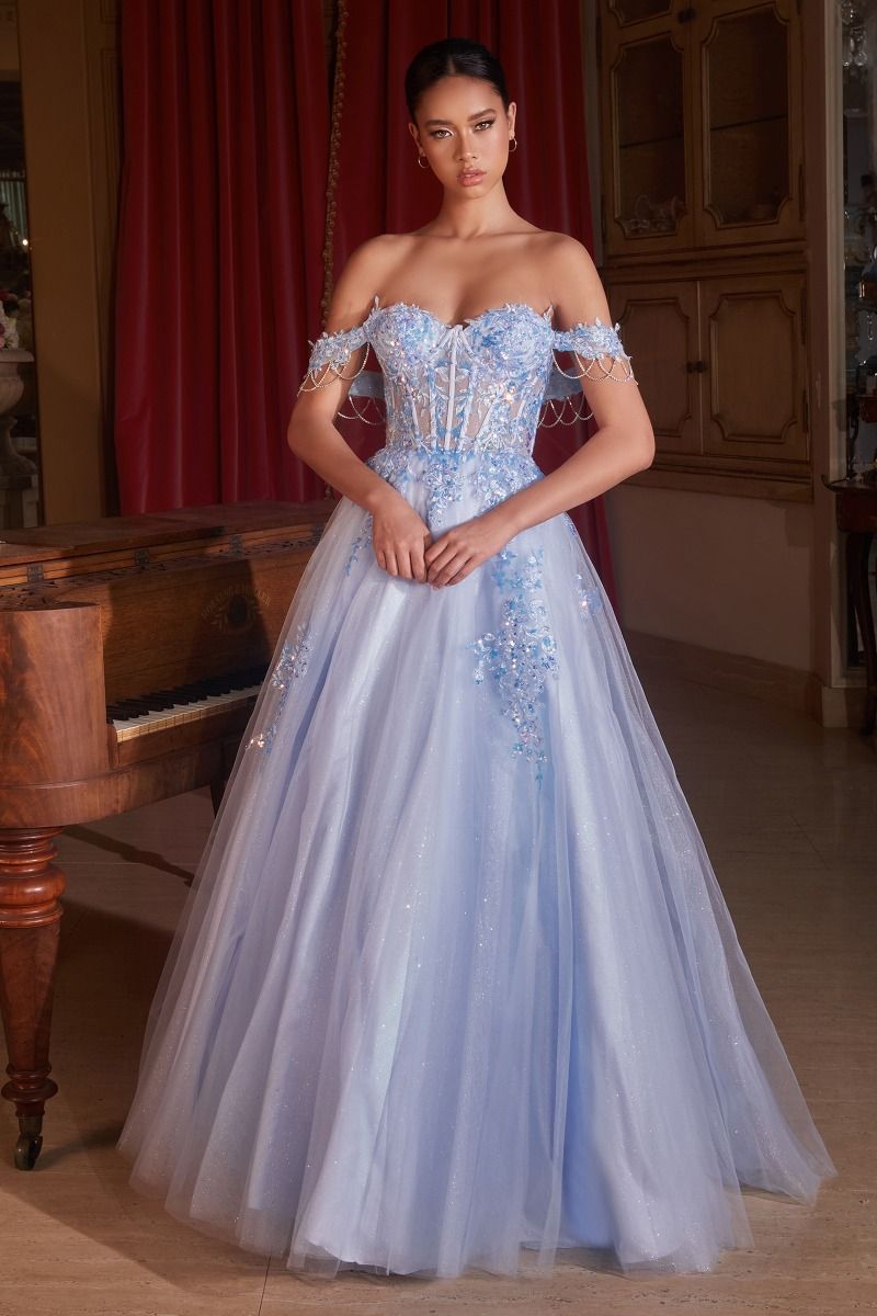 Off The Shoulder Tulle Ball Gown