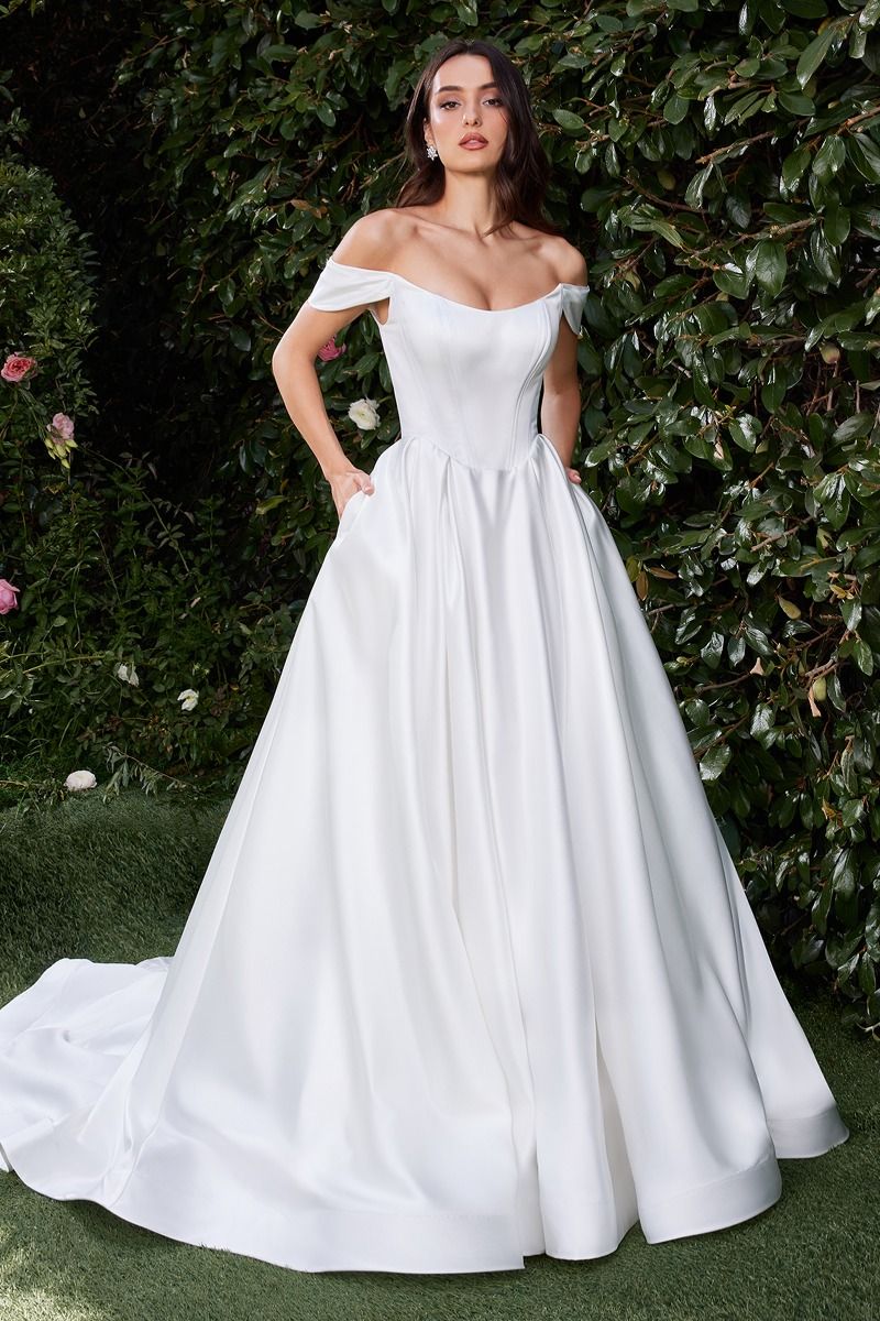 Off The Shoulder Soft Satin Bridal Ball Gown Tux-USA Off The Shoulder Soft Satin Bridal Ball Gown Tux-USA