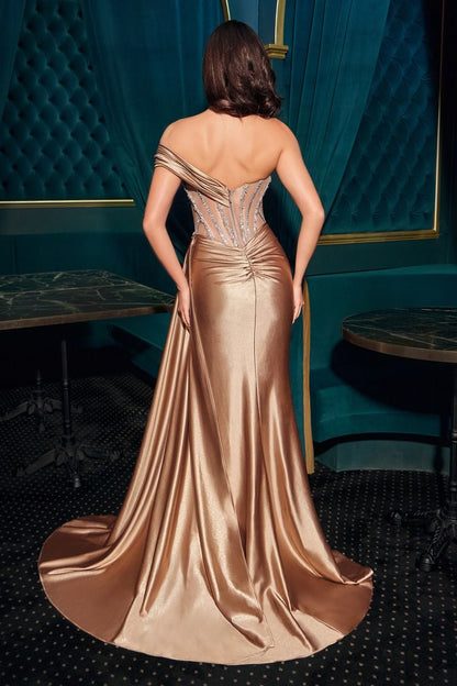 Strapless Satin Corset Gown