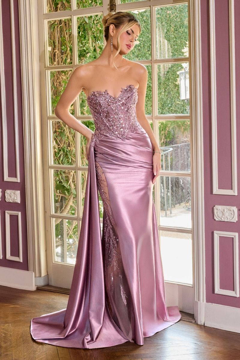 Appliqué On Illusion Sweetheart Neckline