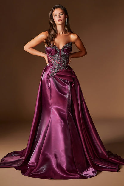 Strapless Liquid Organza Gown
