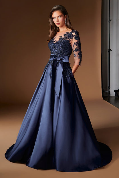 Lace Long Sleeve Mother Of The Bride Ball Gown