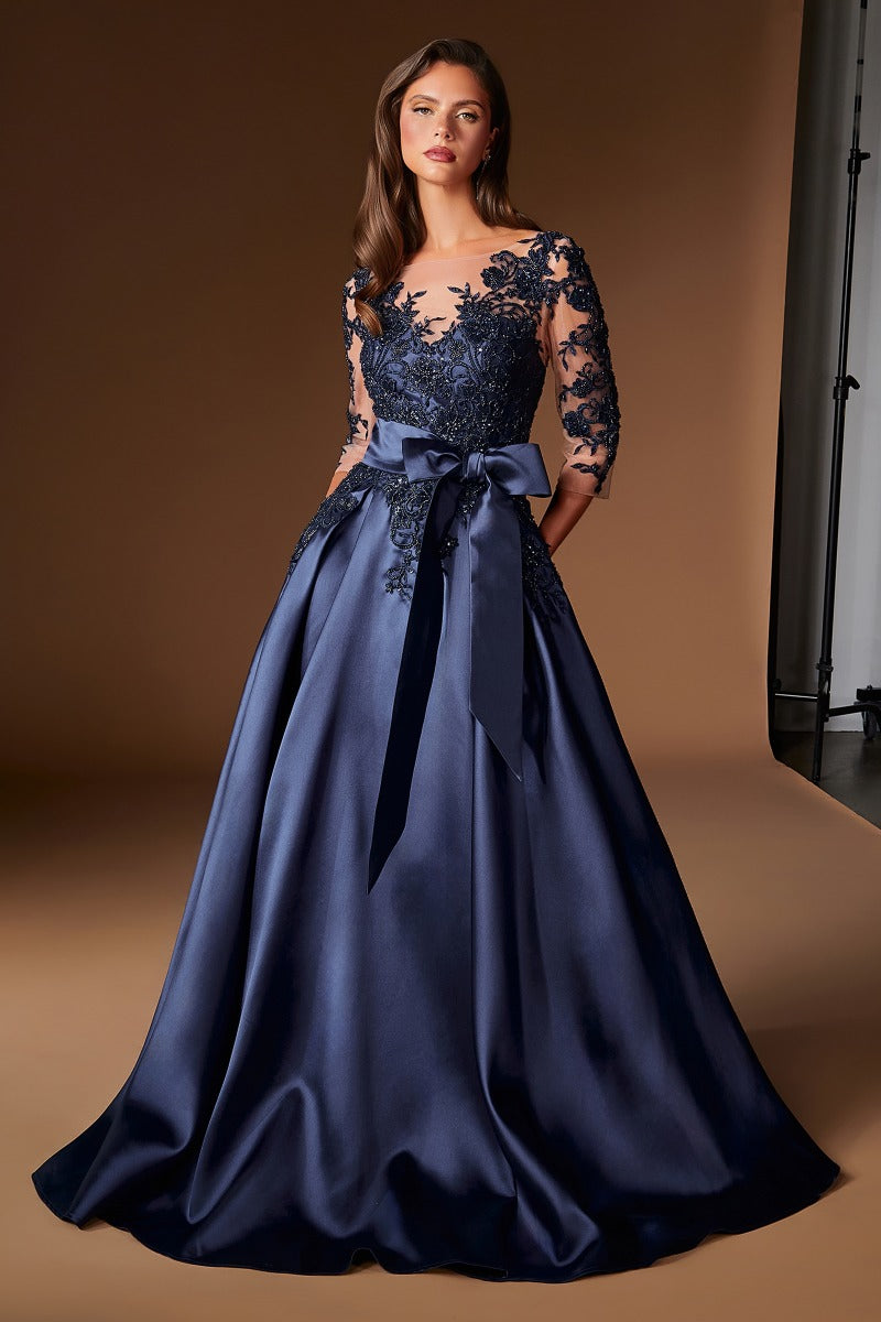 Lace Long Sleeve Mother Of The Bride Ball Gown