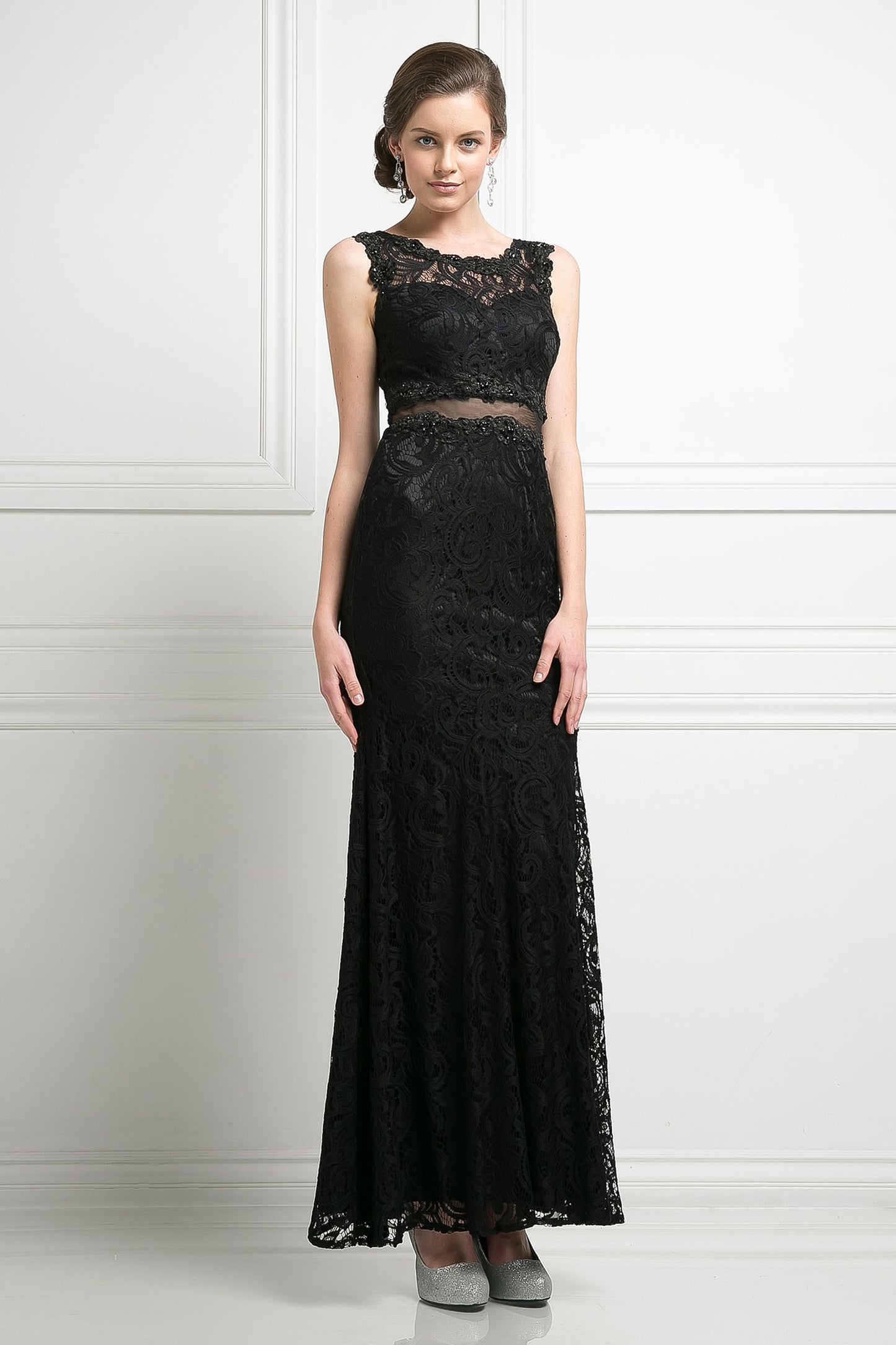 Beaded Lace Sheath Dress