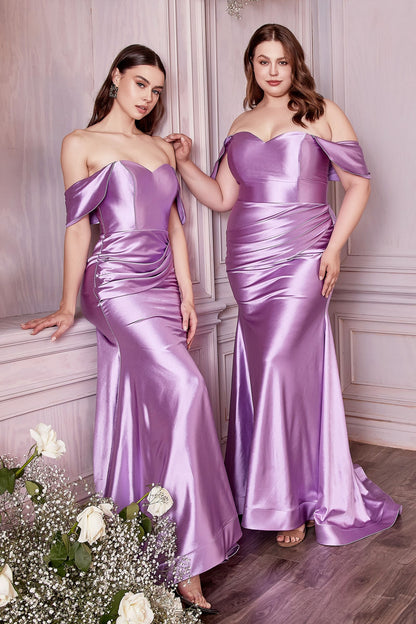 Satin Strapless Fitted Gown