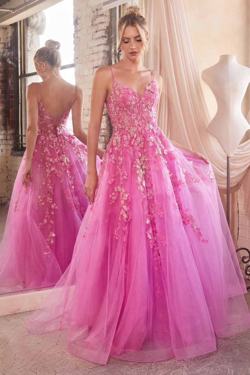 Floral Appliqued Ball Gown