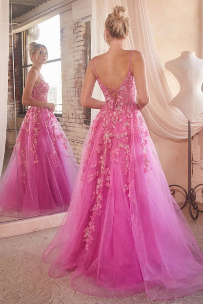 Floral Appliqued Ball Gown