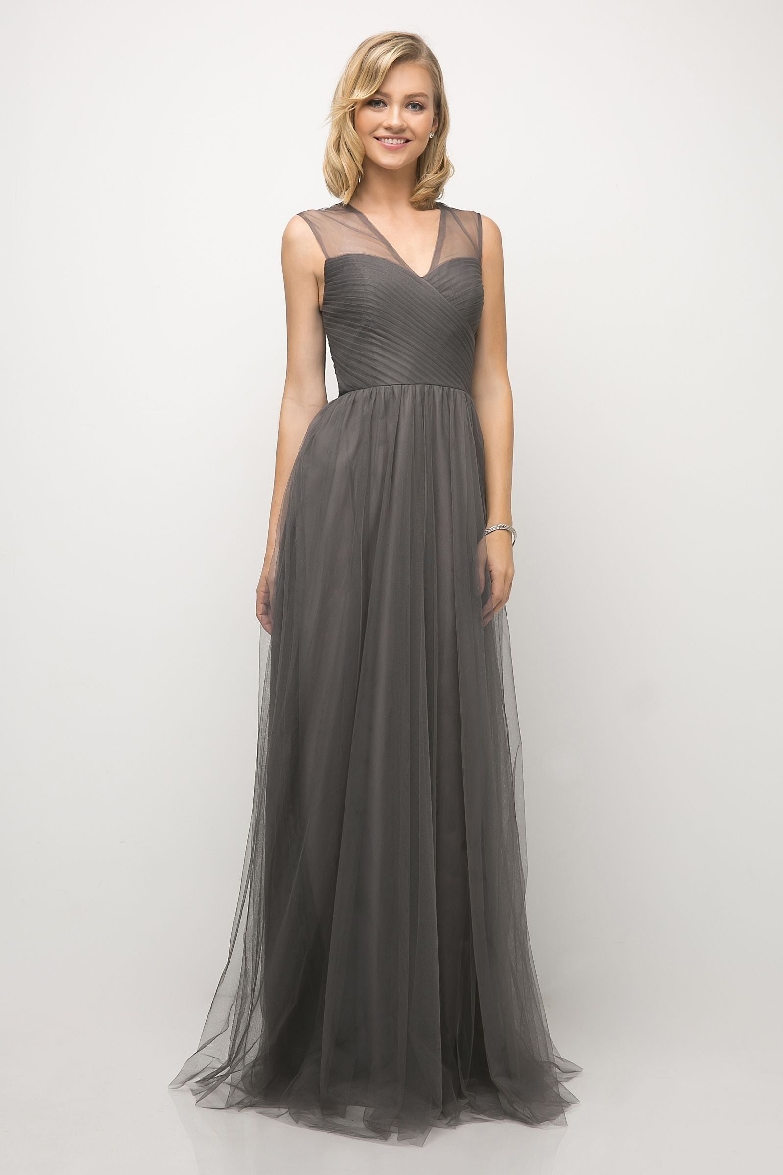 Layered Tulle A-Line Bridesmaid Dress Tux-USA Layered Tulle A-Line Bridesmaid Dress Tux-USA