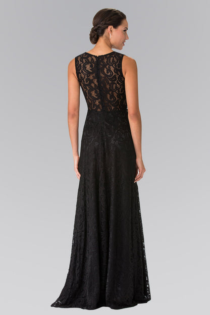 Floor Length Sleeveless Lace Dress