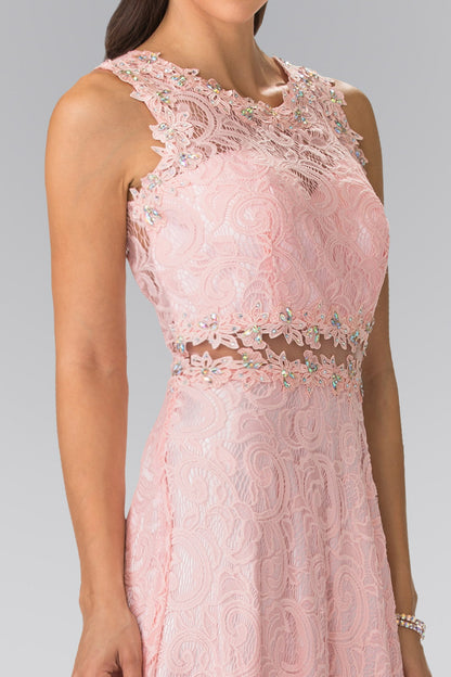 Floor Length Sleeveless Lace Dress